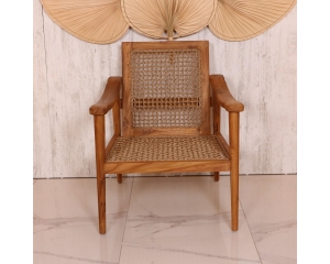 Doğal Teak Ağacı Kolçaklı Berjer (84x67x93 cm)