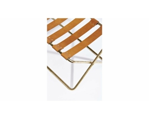 Gold Metal Deri Bench