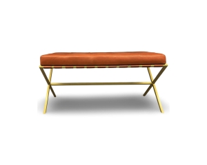 Gold Metal Deri Bench