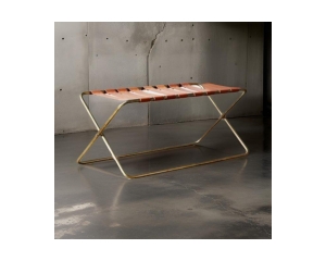 Gold Metal Deri Bench