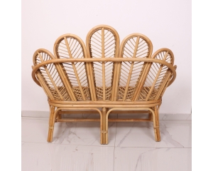 Palmiye Doğal Kubu Rattan Çift Kişilik Berjer Koltuk (135x100 cm)