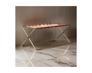 Gold Metal Deri Bench