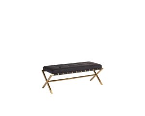 Gold Metal Deri Bench