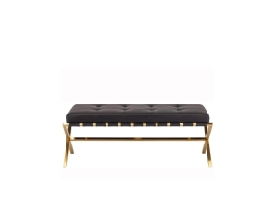 Gold Metal Deri Bench