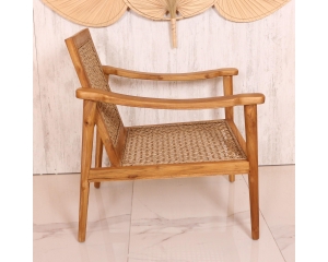 Doğal Teak Ağacı Kolçaklı Berjer (84x67x93 cm)