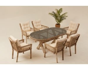 Pure Rattan Bahçe Masa Takımı (6 Kişilik)