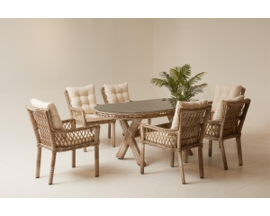 Pure Rattan Bahçe Masa Takımı (6 Kişilik)