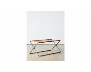 Gold Metal Deri Bench