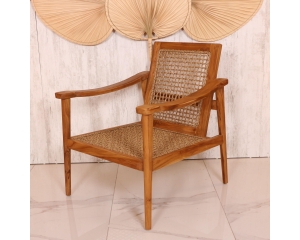 Doğal Teak Ağacı Kolçaklı Berjer (84x67x93 cm)