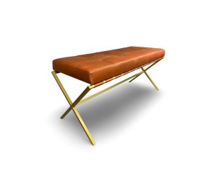 Gold Metal Deri Bench